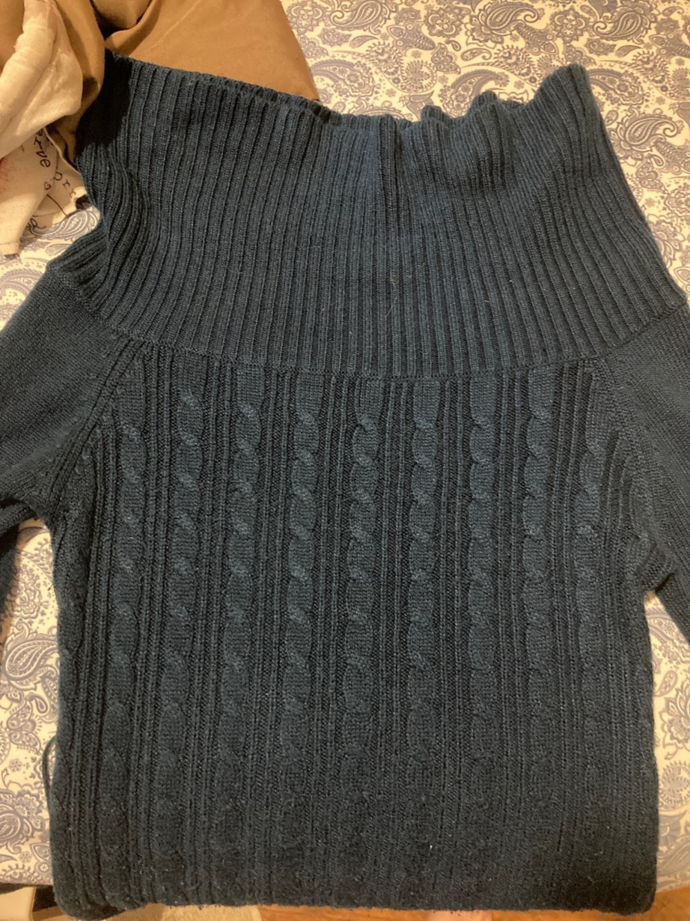 Navy blue knit sweater